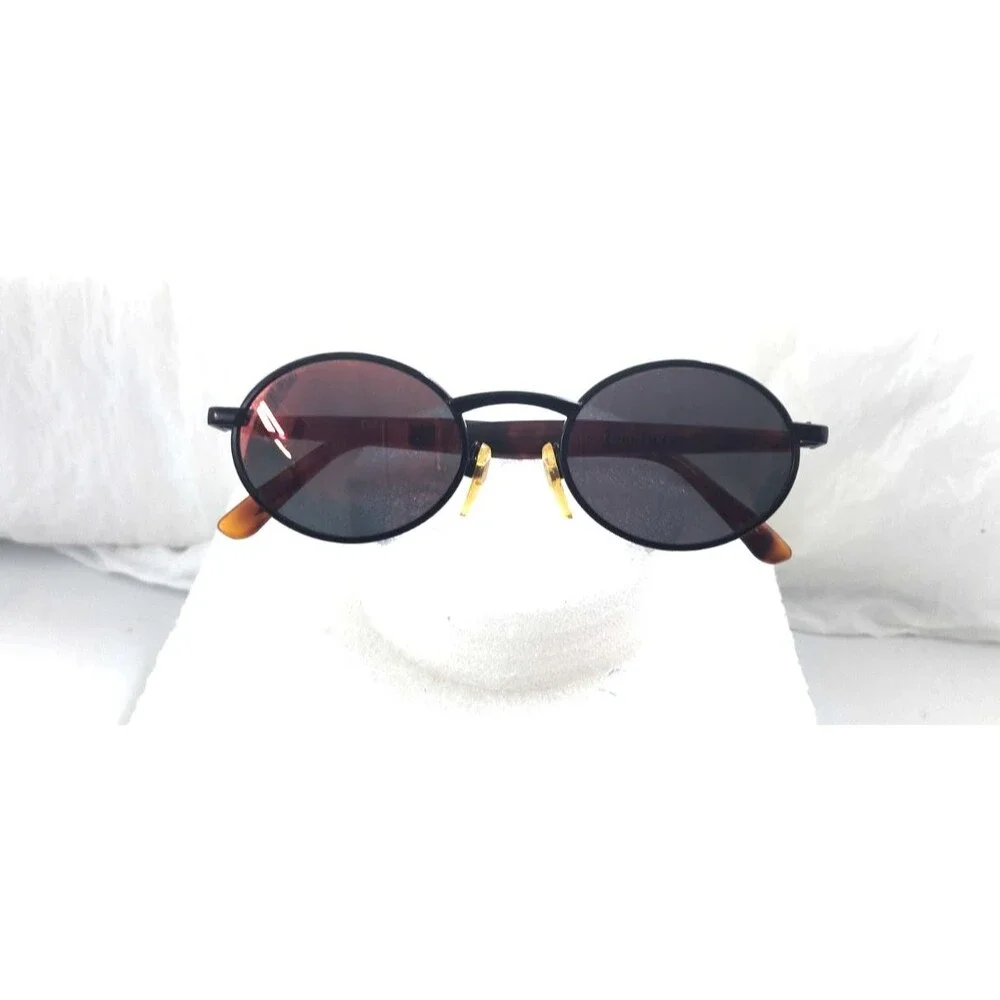 Y2K Structure Handmade Sunglasses Oval Metal John Lennon Style wCase 50-19-133mm